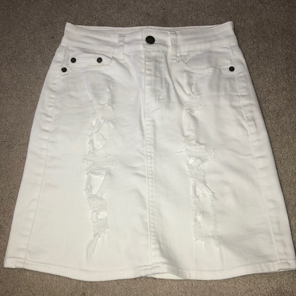 White Jean Skirt